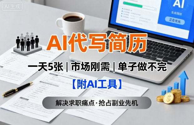 AI代写简历,一天5张,今年找工作难,市场刚需,单子做不完【附AI工具】——豪客资源创业项目网-豪客资源_豪客资源库