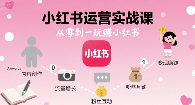 小红书运营实战课，从零到一玩賺小红书——豪客资源创业项目网-豪客资源_豪客资源库