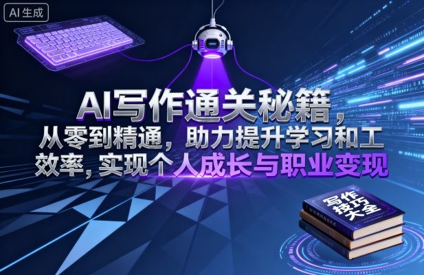AI写作通关秘籍，从零到精通，助力提升学习和工作效率，实现个人成长与职业变现——豪客资源创业项目网-豪客资源_豪客资源库