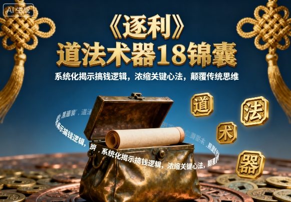 《逐利》道法术器18锦囊，系统化揭示搞钱逻辑，浓缩关键心法，颠覆传统思维——豪客资源创业项目网-豪客资源_豪客资源库