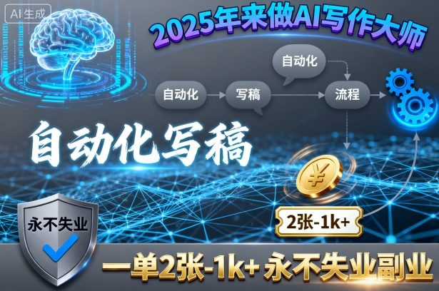 2025年来做AI写作大师,自动化写稿,一单2张-1k+,永不失业副业——豪客资源创业项目网-豪客资源_豪客资源库