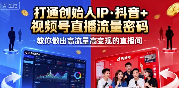 25年直播9-10两期线下课，打通创始人IP，抖音+视频号直播流量密码，教你做出高流量高变现的直播间——豪客资源创业项目网-豪客资源_豪客资源库