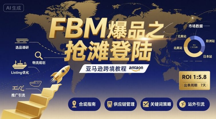 FBM爆品之抢滩登陆-亚马逊跨境教程——豪客资源创业项目网-豪客资源_豪客资源库