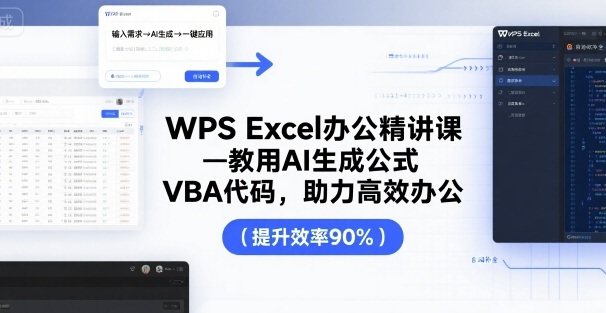 WPS Excel办公精讲课，教用 AI 生成公式，VBA 代码，助力高效办公——豪客资源创业项目网-豪客资源_豪客资源库