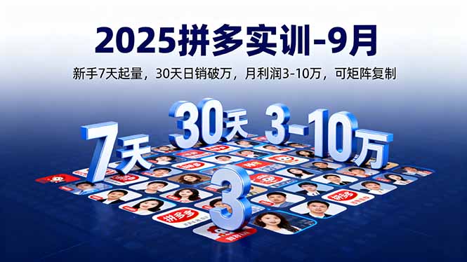 (16008期)2025拼多多实训-9月:新手7天起量,30天日销破万,月利润3-10万,可矩阵复制_豪客资源创业项目网-豪客资源_豪客资源库