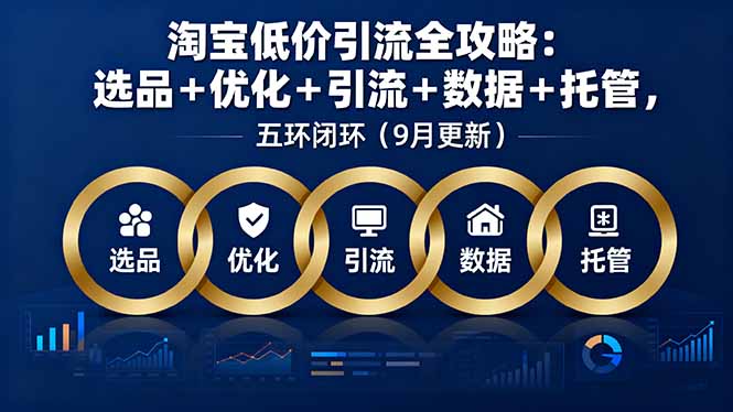 （16009期）淘宝低价引流全攻略：选品＋优化＋引流＋数据＋托管，五环闭环（9月更新）_豪客资源创业项目网-豪客资源_豪客资源库