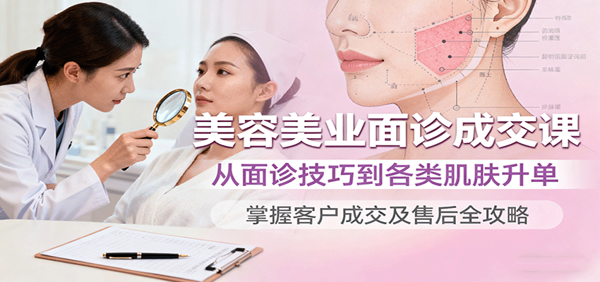 美容美业面诊成交课，从面诊技巧到各类肌肤升单，掌握客户成交及售后全攻略_豪客资源创业网-豪客资源_豪客资源库