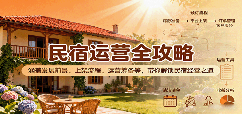 民宿运营全攻略：涵盖发展前景、上架流程、运营筹备等，带你解锁民宿经营之道_豪客资源创业网-豪客资源_豪客资源库