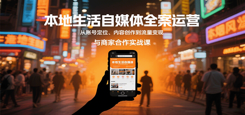 本地生活自媒体全案运营，从账号定位、内容创作到流量变现与商家合作实战课_豪客资源创业网-豪客资源_豪客资源库