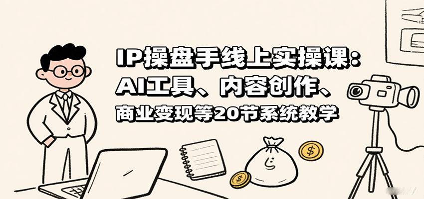 IP操盘手线上实操课：AI工具、内容创作、商业变现等20节系统教学_豪客资源创业网-豪客资源_豪客资源库