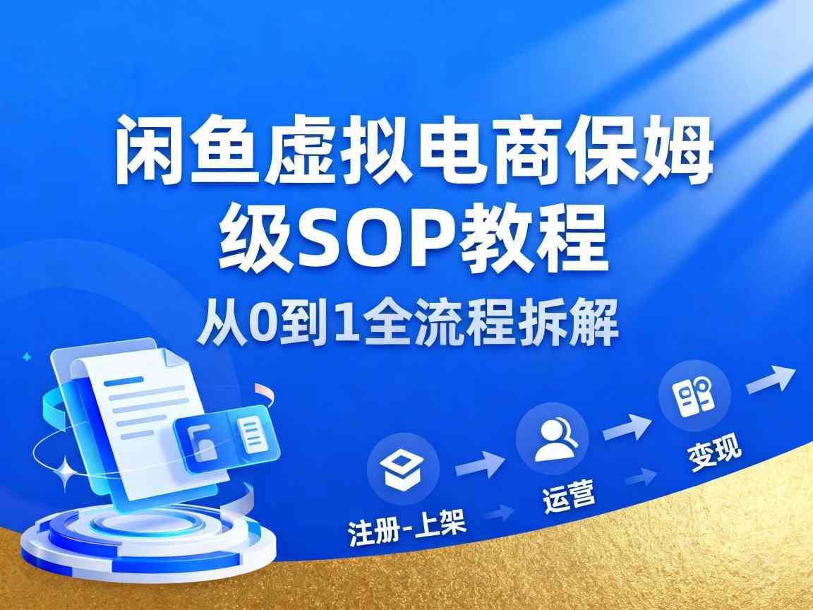 闲鱼虚拟电商,月入轻松过1W,保姆级SOP教程——豪客资源创业项目网-豪客资源_豪客资源库