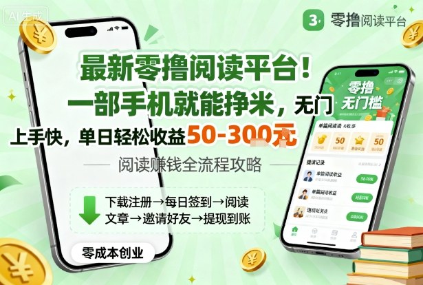 最新零撸阅读平台!一部手机就能挣米,无门槛上手快,单日轻松收益50-3张【揭秘】——豪客资源创业项目网-豪客资源_豪客资源库