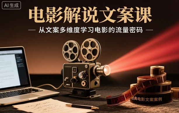 电影解说文案课，从文案多维度学习电影的流量密码——豪客资源创业项目网-豪客资源_豪客资源库
