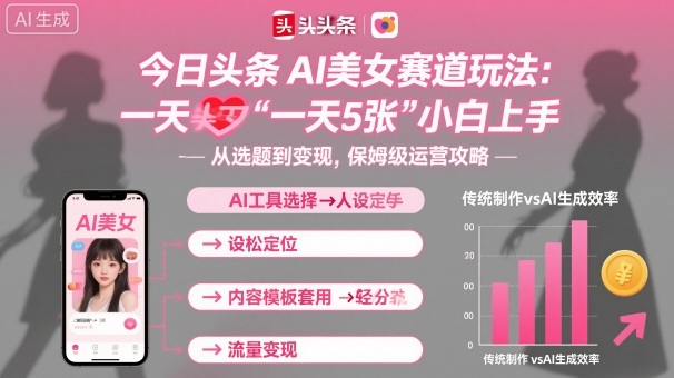 今日头条AI美女赛道玩法,一天轻松5张,小白轻松上手——豪客资源创业项目网-豪客资源_豪客资源库