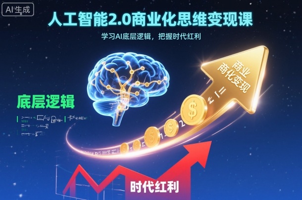人工智能2.0商业化思维变现课，学习AI底层逻辑，把握时代红利——豪客资源创业项目网-豪客资源_豪客资源库