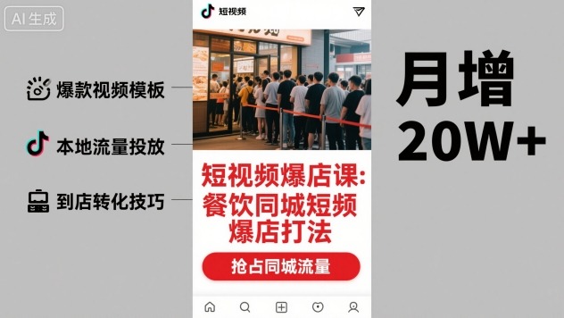 短视频爆店课，餐饮同城短视频爆店打法——豪客资源创业项目网-豪客资源_豪客资源库