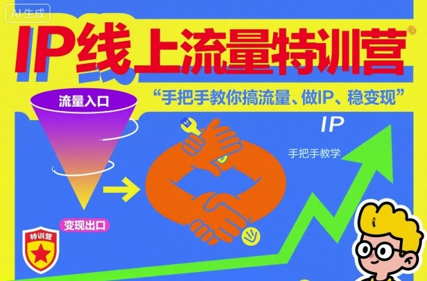 IP线上流量特训营，手把手教你搞流量、做IP、稳变现——豪客资源创业项目网-豪客资源_豪客资源库