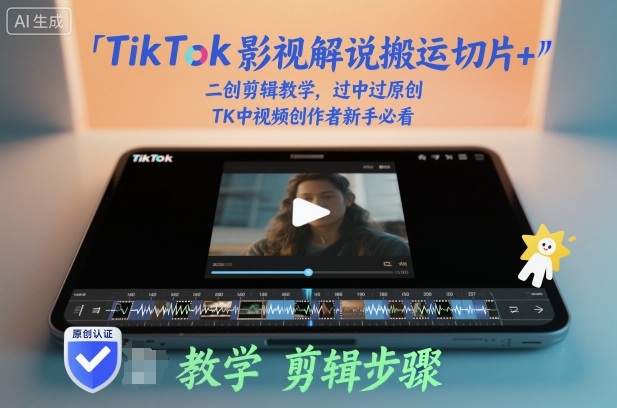 TikTok影视解说搬运切片+二创剪辑教学，过中过原创，TK中视频创作者新手必看——豪客资源创业项目网-豪客资源_豪客资源库