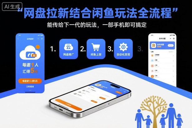 网盘拉新结合闲鱼玩法全流程,能传给下一代的玩法,一部手机即可搞定(附入口渠道以及实操教程)——豪客资源创业项目网-豪客资源_豪客资源库