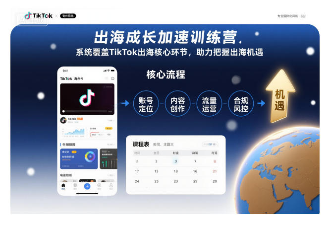 出海成长加速训练营，系统覆盖TikTok出海核心环节，助力把握出海机遇（更新）——豪客资源创业项目网-豪客资源_豪客资源库