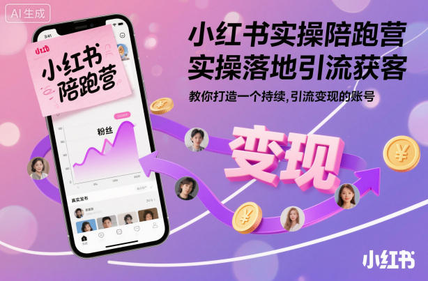 小红书实操陪跑营,实操落地引流获客,教你打造一个持续引流变现的账号——豪客资源创业项目网-豪客资源_豪客资源库