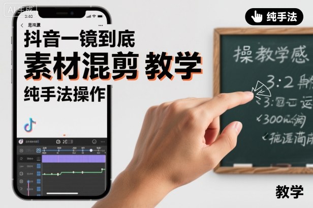 抖音一镜到底素材混剪教学，纯手法操作——豪客资源创业项目网-豪客资源_豪客资源库