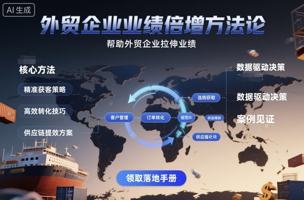 外贸企业业绩倍增方法论，帮助外贸企业拉伸业绩——豪客资源创业项目网-豪客资源_豪客资源库