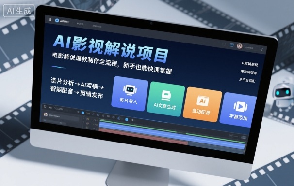 AI影视解说项目,电影解说爆款制作全流程,新手也能快速掌握——豪客资源创业项目网-豪客资源_豪客资源库