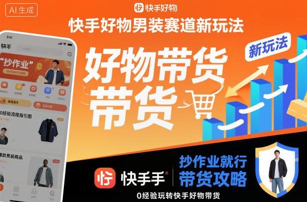 快手好物男装赛道新玩法，抄作业就行，0经验玩转快手好物带货——豪客资源创业项目网-豪客资源_豪客资源库