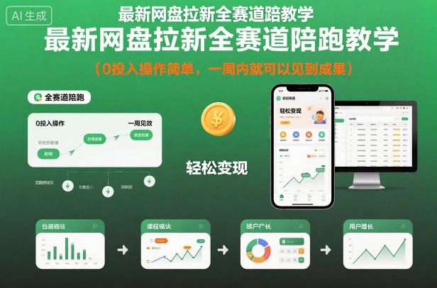 最新网盘拉新全赛道陪跑教学,0投入操作简单,一周内就可以见到成果——豪客资源创业项目网-豪客资源_豪客资源库