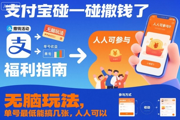 支付宝碰一碰撒钱了,无脑玩法,单号最低能搞几张,人人可以撸【揭秘】——豪客资源创业项目网-豪客资源_豪客资源库
