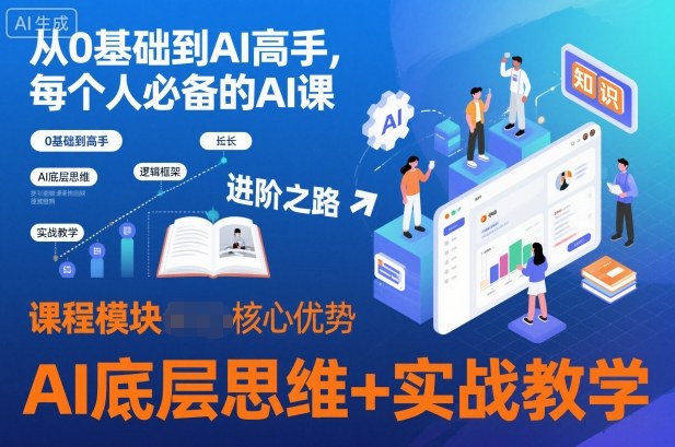 从0基础到AI高手,每个人必备的AI课,AI底层思维+实战教学——豪客资源创业项目网-豪客资源_豪客资源库