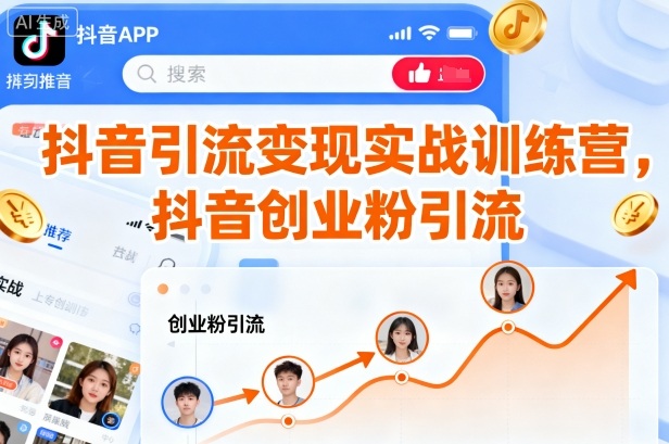 抖音引流变现实战训练营，抖音创业粉引流——豪客资源创业项目网-豪客资源_豪客资源库