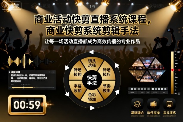 商业活动快剪直播系统课程,商业快剪系统剪辑手法——豪客资源创业项目网-豪客资源_豪客资源库