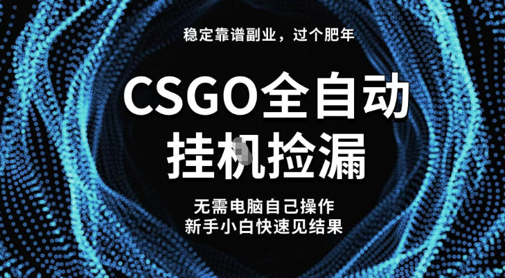 【稳定副业】全球最热门游戏CSGO全自动捡漏，最新玩法，新手小白日入5张+【揭秘】——豪客资源创业项目网-豪客资源_豪客资源库