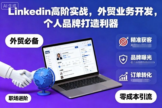Linkedin高阶实战,外贸业务开发,个人品牌打造利器——豪客资源创业项目网-豪客资源_豪客资源库