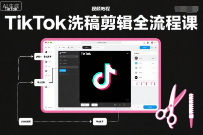 TikTok洗稿剪辑全流程课，PR洗稿剪辑全流程，TK洗稿运营课——豪客资源创业项目网-豪客资源_豪客资源库