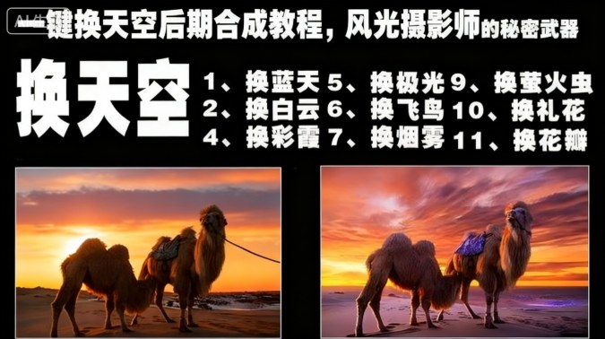 一键换天空后期合成教程，风光摄影师的秘密武器——豪客资源创业项目网-豪客资源_豪客资源库