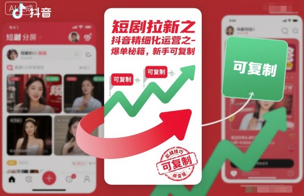 短剧拉新之抖音精细化运营之爆单秘籍，新手可复制——豪客资源创业项目网-豪客资源_豪客资源库