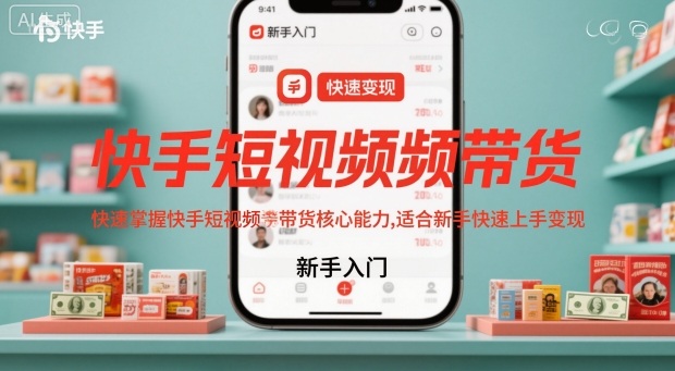 快手短视频带货，快速掌握快手短视频带货核心能力，适合新手快速上手变现——豪客资源创业项目网-豪客资源_豪客资源库