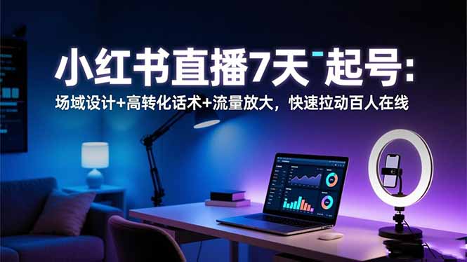 (16537期)小红书直播7天起号:场域设计+高转化话术+流量放大,快速拉动百人在线_豪客资源创业项目网-豪客资源_豪客资源库