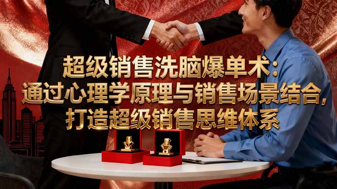 （16370期）超级销售洗脑爆单术：通过心理学原理与销售场景结合,打造超级销售思维体系_豪客资源创业项目网-豪客资源_豪客资源库