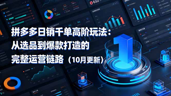 (16404期)拼多多日销千单高阶玩法:从选品到爆款打造的完整运营链路(10月更新)_豪客资源创业项目网-豪客资源_豪客资源库