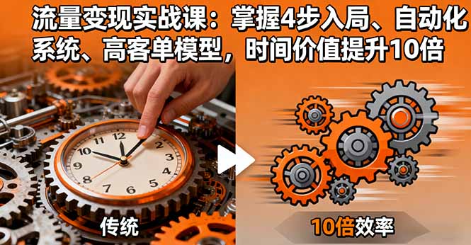 (16197期)流量变现实战课:掌握4步入局、自动化系统、高客单模型,时间价值提升10倍_豪客资源创业项目网-豪客资源_豪客资源库