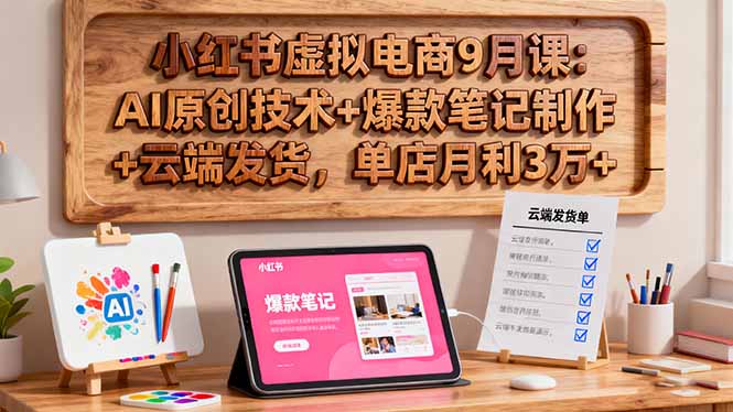 （16287期）小红书虚拟电商9月课：AI原创技术+爆款笔记制作+云端发货，单店月利3万+_豪客资源创业项目网-豪客资源_豪客资源库