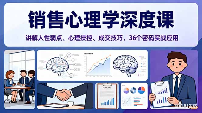 （16456期）销售心理学深度课，讲解人性弱点、心理操控、成交技巧，36个密码实战应用_豪客资源创业项目网-豪客资源_豪客资源库