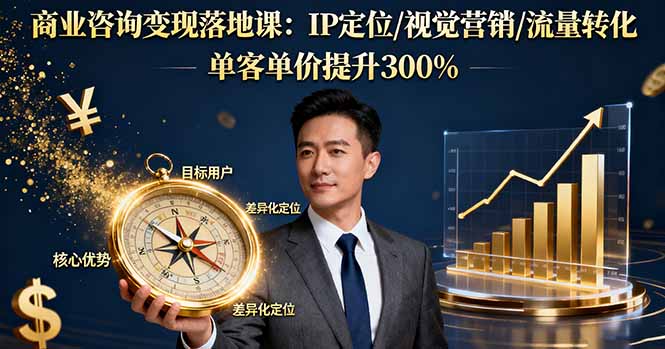 （16249期）商业咨询变现落地课：IP定位/视觉营销/流量转化，单客单价提升300%_豪客资源创业项目网-豪客资源_豪客资源库