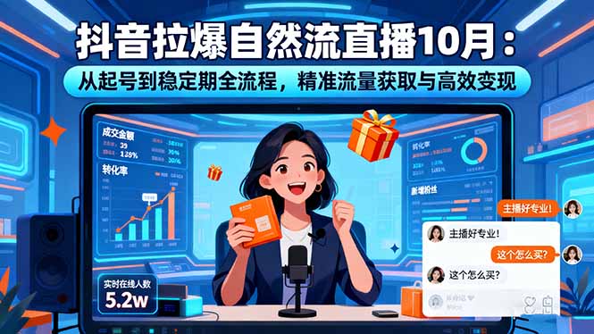 （16339期）抖音拉爆自然流直播10月：从起号到稳定期全流程，精准流量获取与高效变现_豪客资源创业项目网-豪客资源_豪客资源库