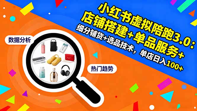 (16451期)小红书虚拟陪跑3.0:店铺搭建+单品服务+细分铺货+选品技术,单店日入100+_豪客资源创业项目网-豪客资源_豪客资源库