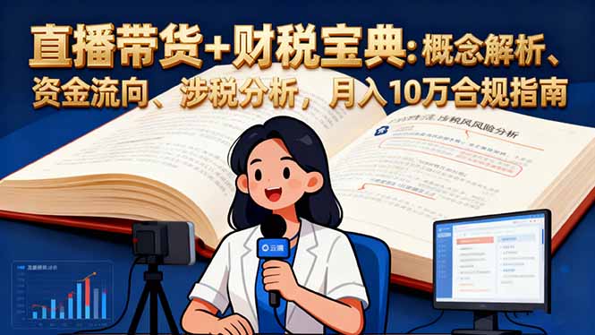 （16444期）直播带货+财税宝典：概念解析、资金流向、涉税分析，月入10万合规指南_豪客资源创业项目网-豪客资源_豪客资源库